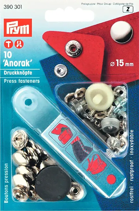 Prym 390301 Кнопки Анорак для тканей средней плотности-0