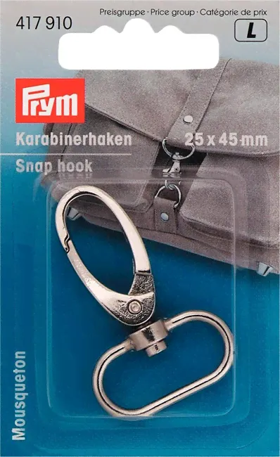 Карабин для сумки 417910 Prym 25х40 мм серебристый