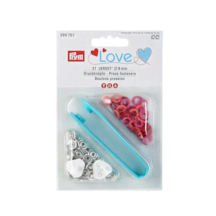 Кнопки Джерси Prym Love красный цв, 8мм, 21шт/упак, Prym-0